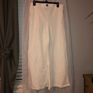 SHEIN Elastic White Palazzo Pants